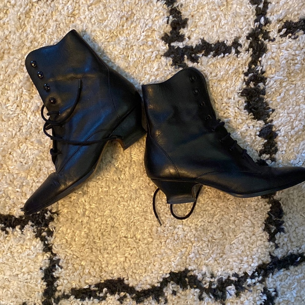 Black all leather great condition “granny boots”. Old west style.